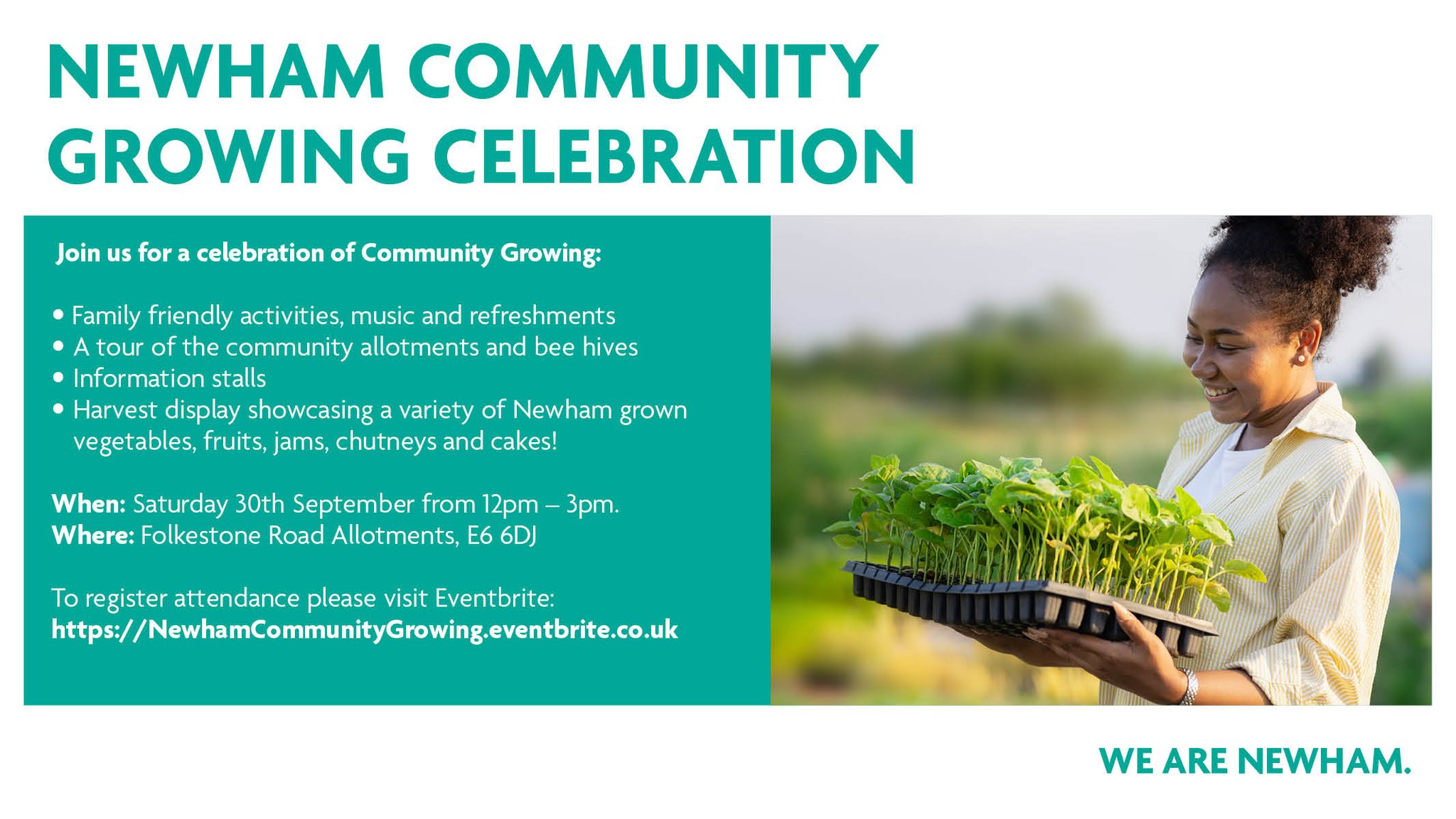 Newham's community Growing Celebration poster