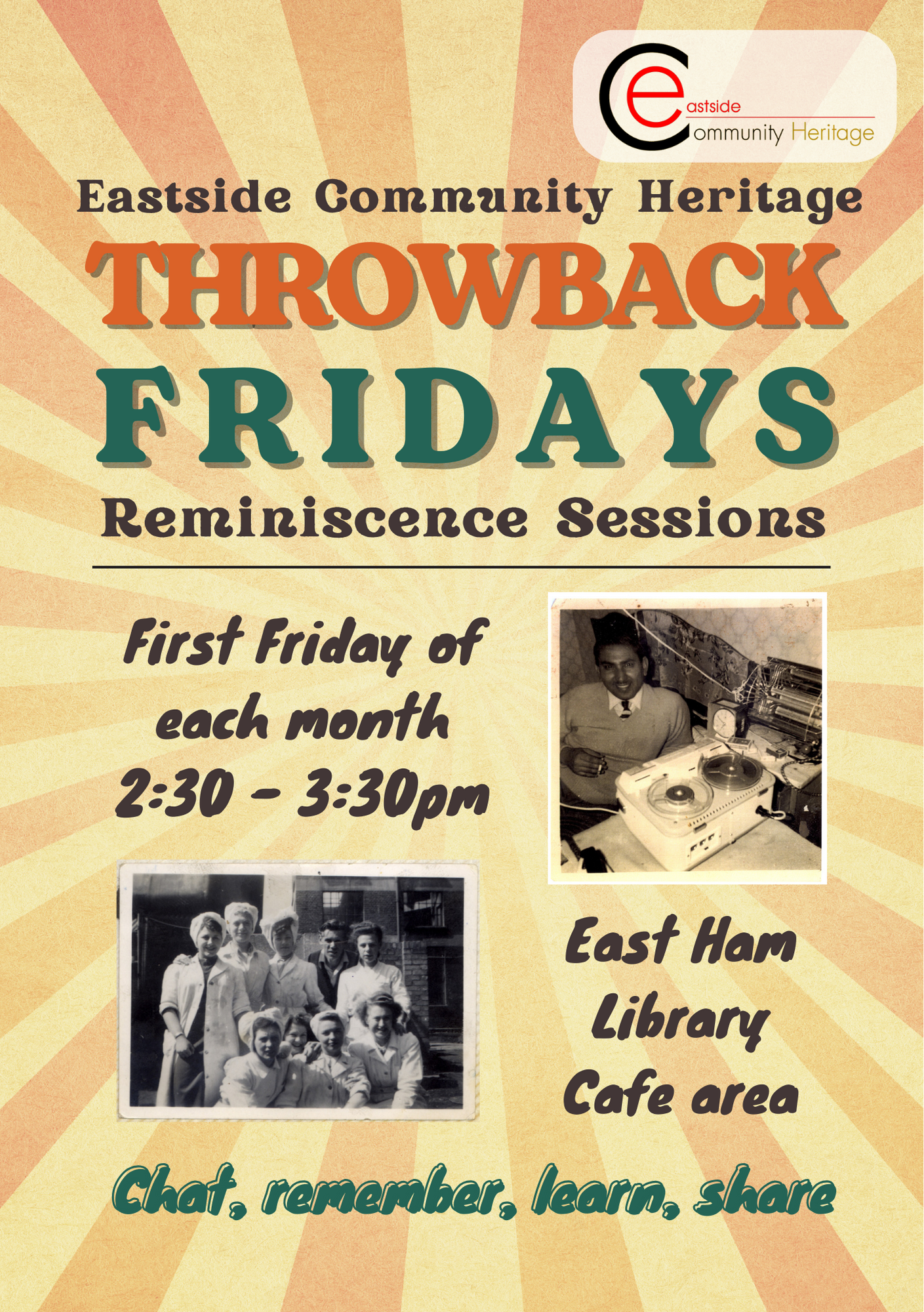 Flyer for ECH Reminiscence Sessions