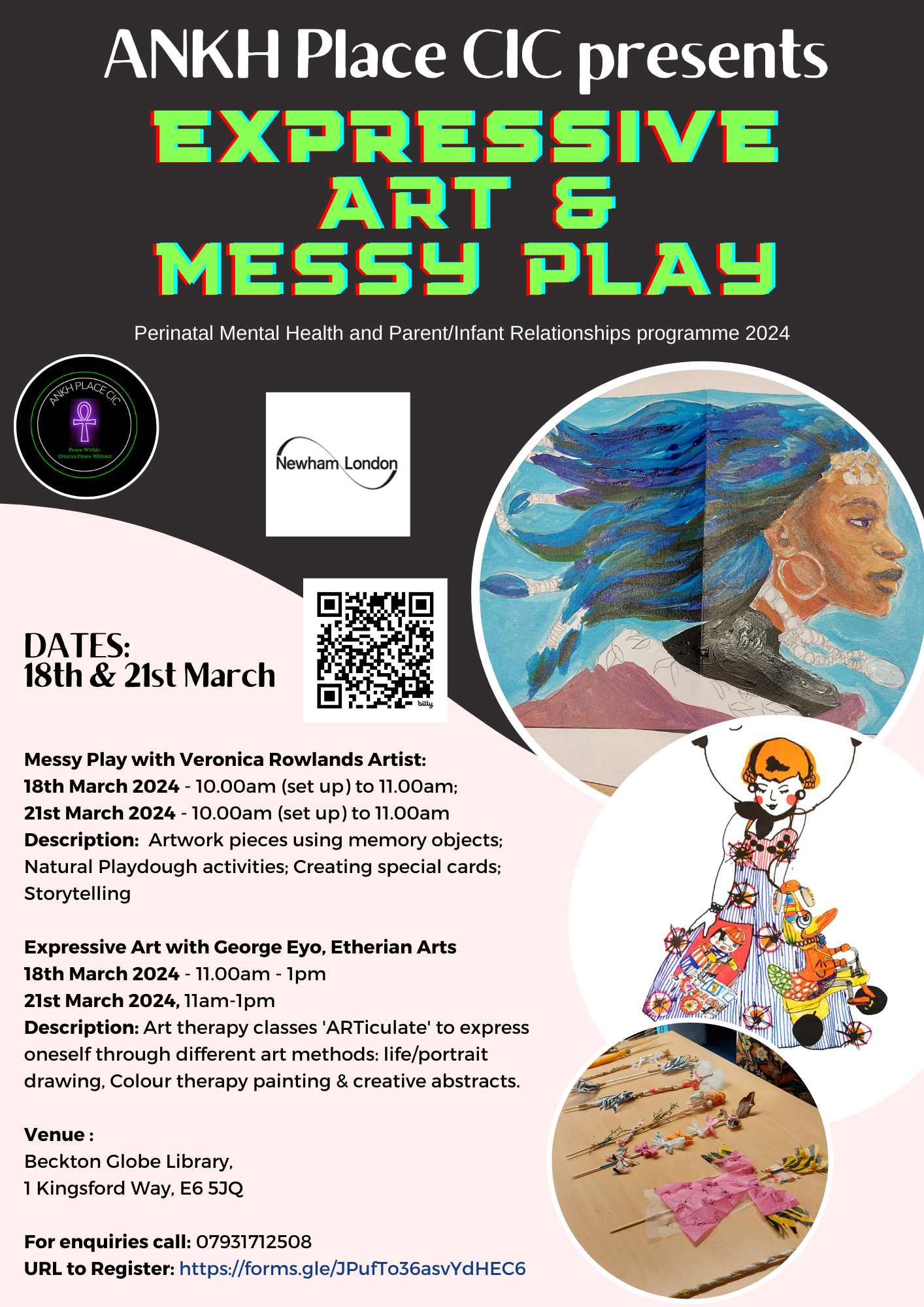 Expressive Art and Messy Play Flyer Perinatal sessions