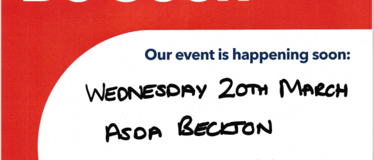 Event details written in text with a red and white background