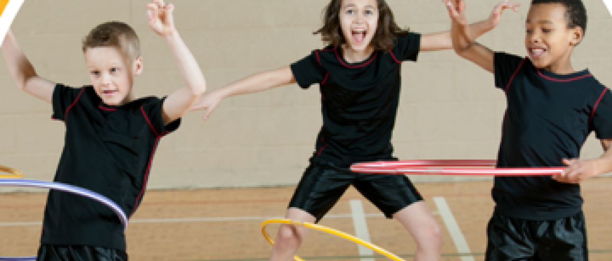 Children doing hula loops